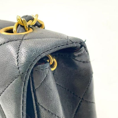 Chanel Full Flap Chain Shoulder Matelasse 1st Lambskin Black Shoulder Bag Gold