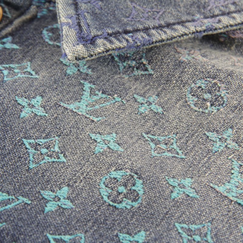 Louis Vuitton Rainbow Monogram Short Sleeve Denim Shirt Short Sleeve