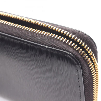 Prada Round Long Wallet Vittello Move TR Black Leather Triangle Logo — view 11