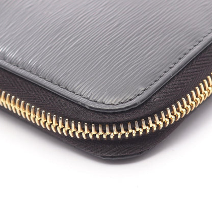 Prada Round Long Wallet Vittello Move TR Black Leather Triangle Logo — view 14