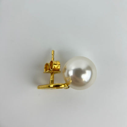 Celine Logo Triomphe Earrings Gold Vintage — view 13