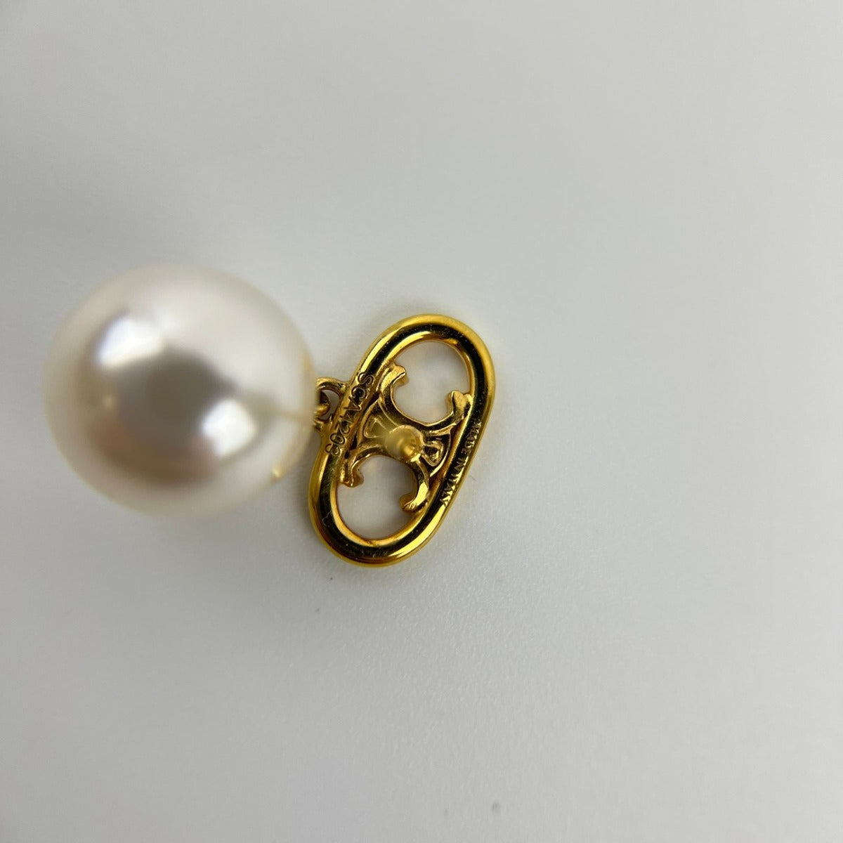 Celine Logo Triomphe Earrings Gold Vintage — view 16