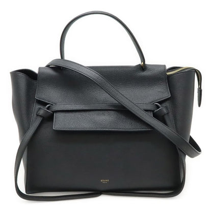 Celine Belt Bag Mini Tote 2-Way Shoulder Grained Calfskin Black