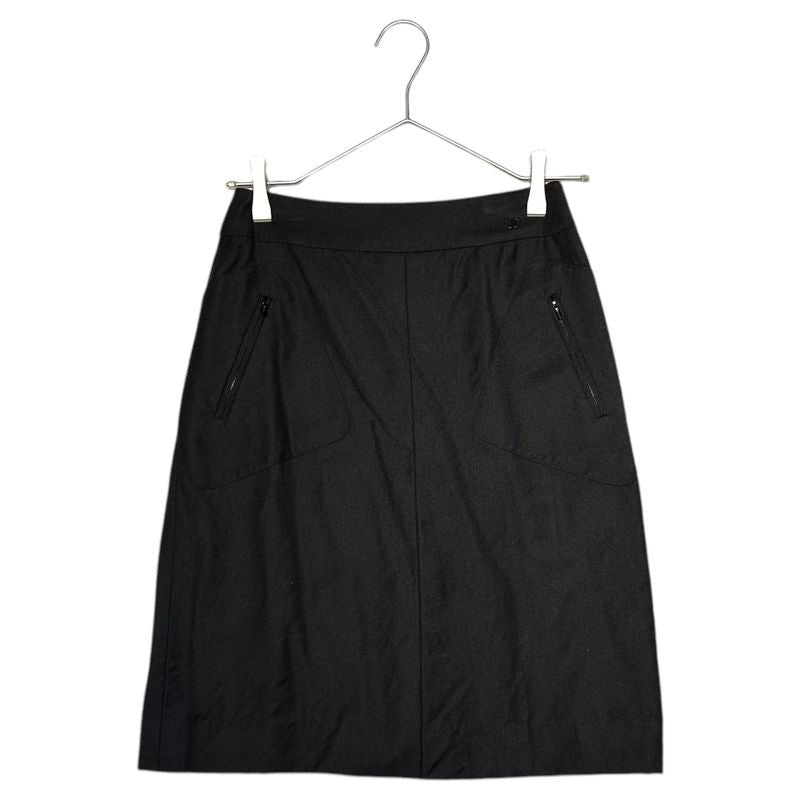 Chanel 03 AW Wool Cashmere Silk Coco Mark Side Zip Skirt with Pockets