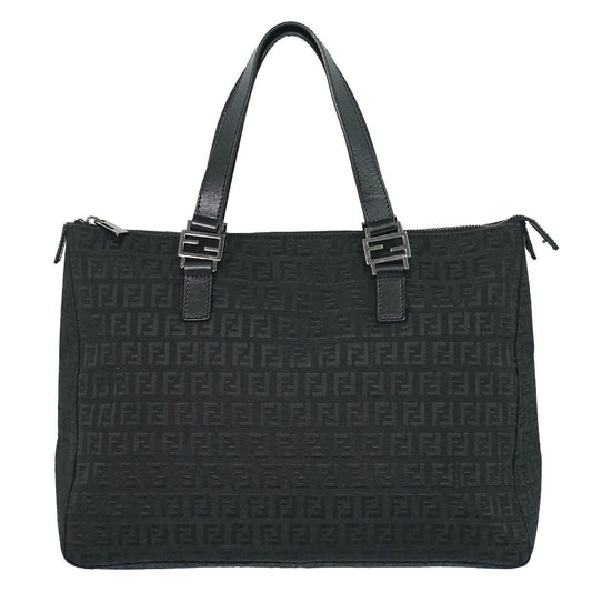 Fendi Zucchino Tote Canvas Black