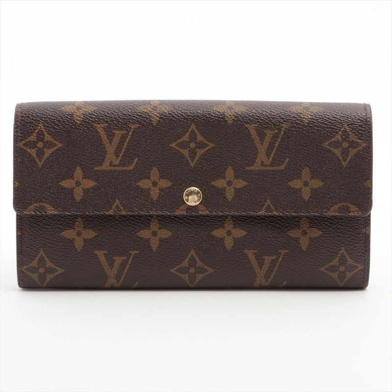 Louis Vuitton Monogram Portefeuille Sarah Long Wallet Leopard Brown