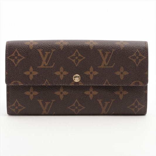 Louis Vuitton Monogram Portefeuille Sarah Long Wallet Leopard Brown