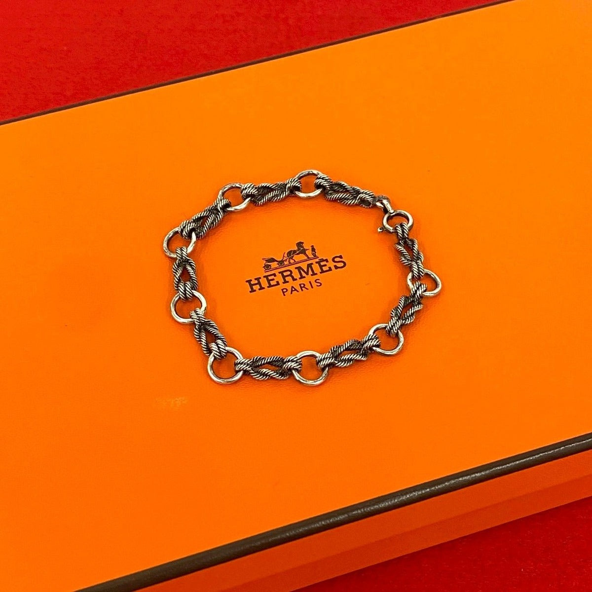 Hermes O-dienne Chain Bracelet Bangle