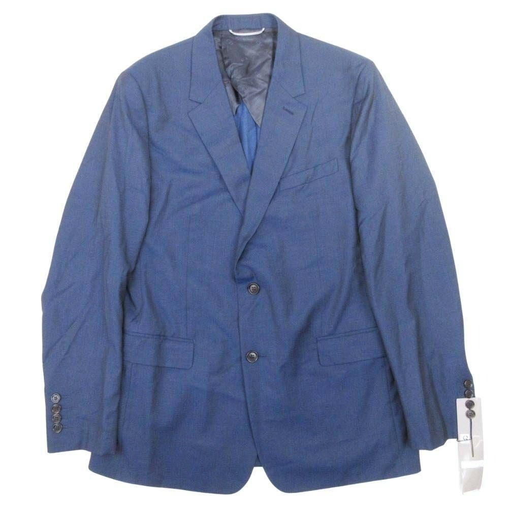 Dior Homme Tailored Jacket Single 2 Buttons Blue Leather Unlined Center Vent