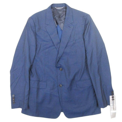 Dior Homme Tailored Jacket Single 2 Buttons Blue Leather Unlined Center Vent