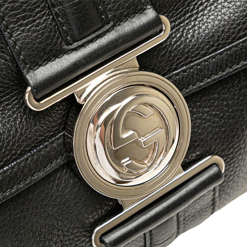 Gucci Interlocking G 232935 Black Leather Women's Gucci