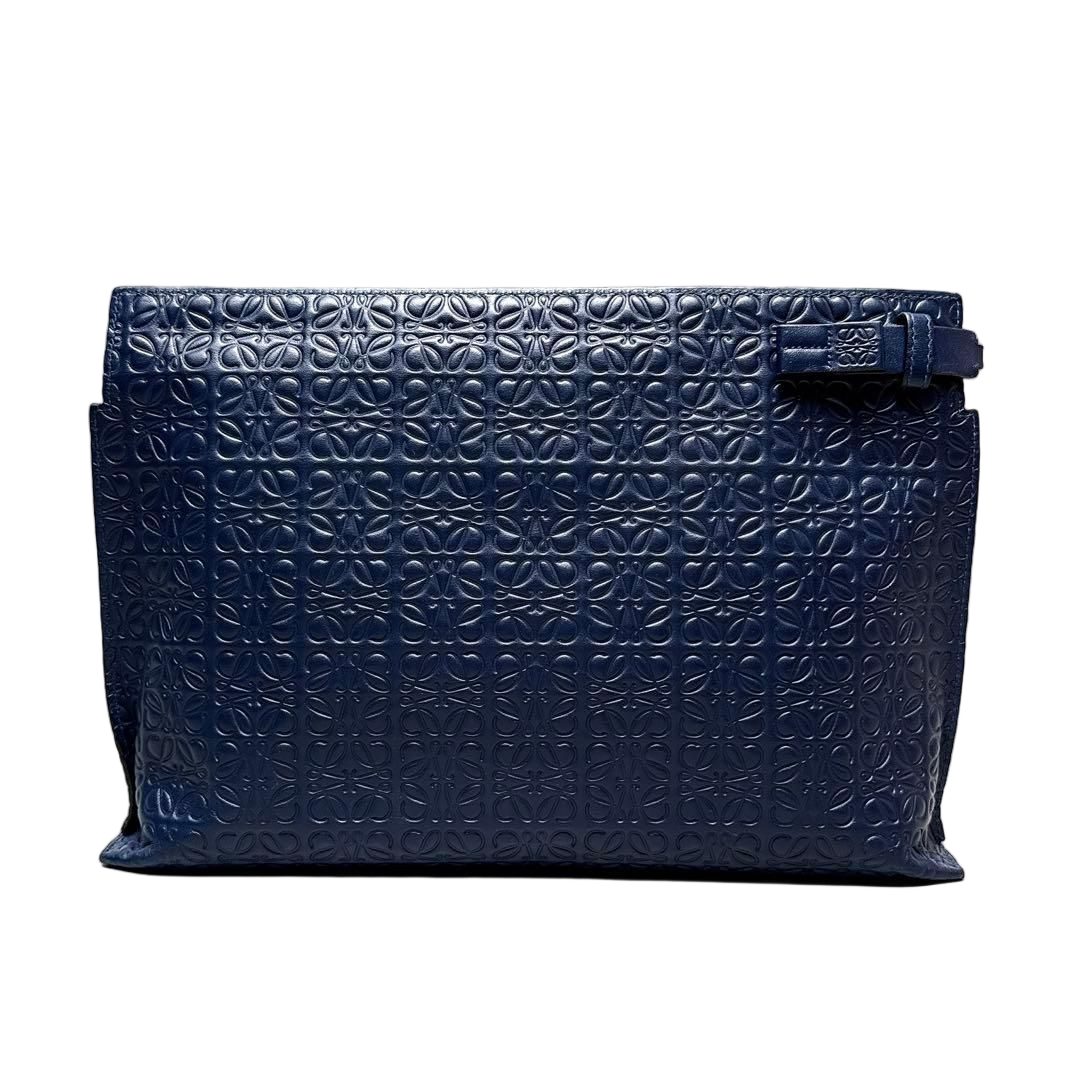 Loewe Anagram Repeat T Pouch Clutch Navy — view 2
