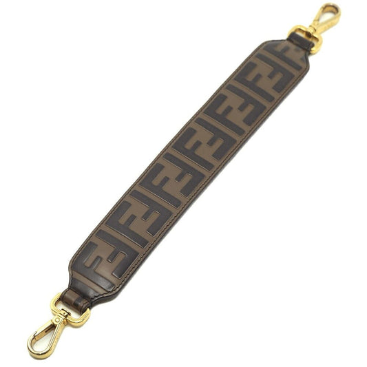 Fendi Strap You Brown Mini Gold Leather Hat