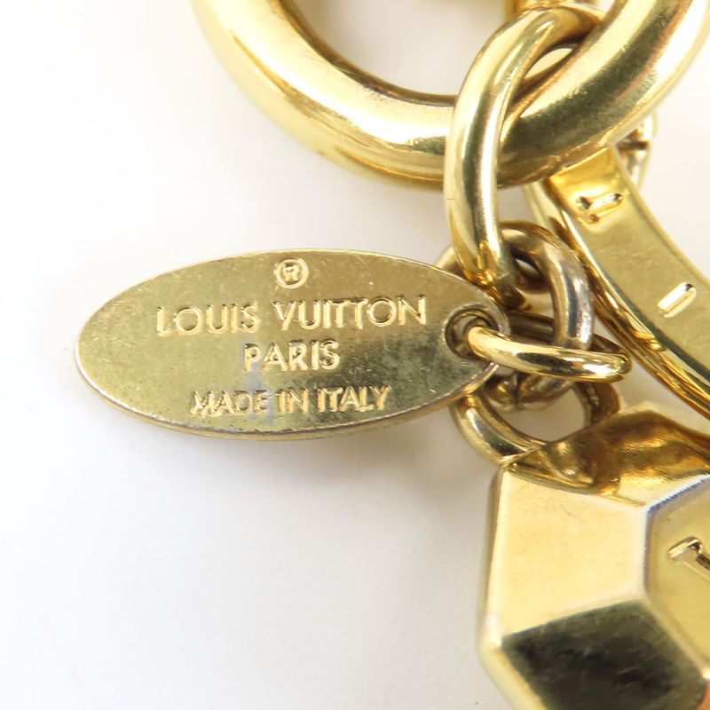 Louis Vuitton Key Holder LV Faceted M65216 Metal Gold Bag Charm Accessories