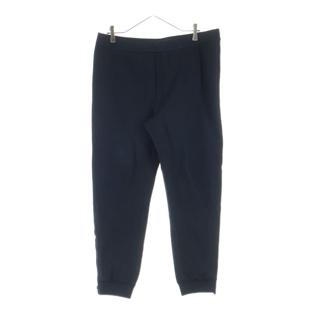 Prada Track Pants Rubber Triangle Logo Zip Easy Black