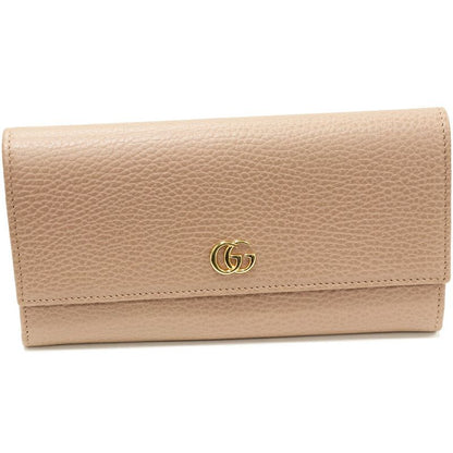 Gucci Zipper Long Wallet With Coin Purse GG Marmont Calfskin Dusty Pink Gold