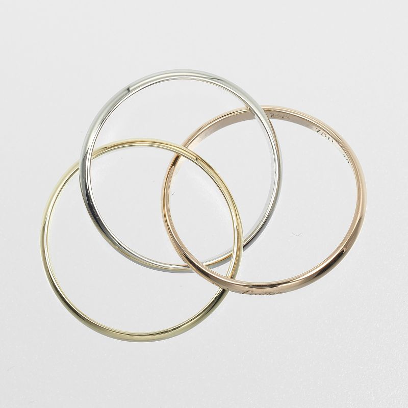 Cartier Trinity XS 1.9mm (0.07in) Band 18K Gold (yg×pg×wg) No 8 Ladies 3.5g Ring