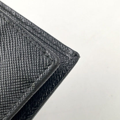 Prada Logo Bifold Leather Black Wallet Silver — view 14