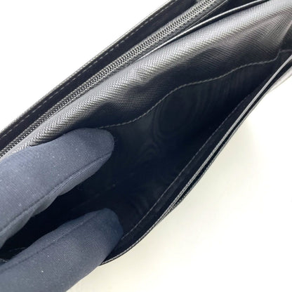 Prada Logo Bifold Leather Black Wallet Silver — view 9