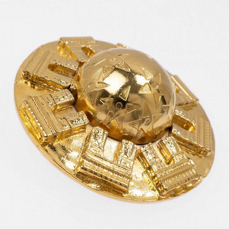 Celine Brooch Gold Dome Motif Arc De Triomphe Star