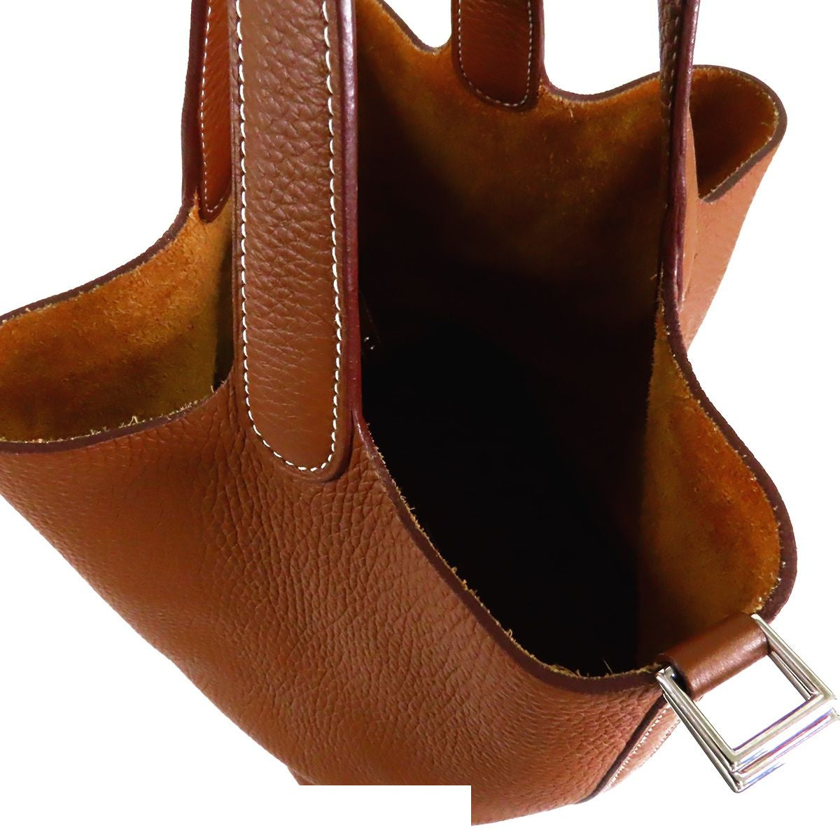 Hermes Picotin Lock MM Gold Silver Taurillon Handbag — view 5