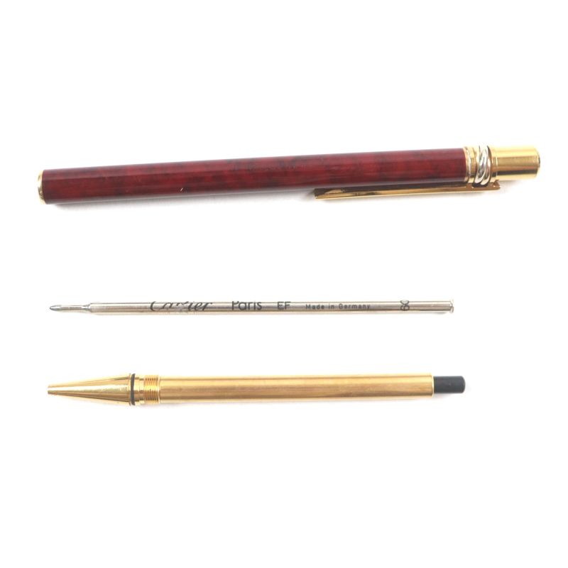 Cartier Trinity Marble Pattern Logo Engraved Twist Ballpoint Pen