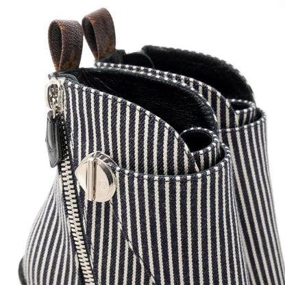 Louis Vuitton Janet Boots Size 36 Canvas Stripe Hickory Short Boots