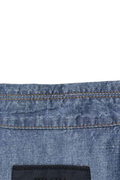 Prada Gec068 Triangle Logo Plate Chien Bray Short Sleeve Shirt Men M