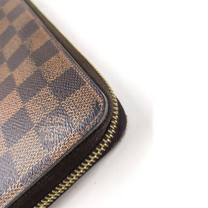 Louis Vuitton Zippy Wallet Damier Ebene Damier Ebene PVC Brown Round Zipper