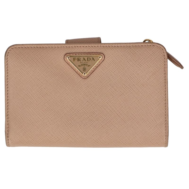 Prada Bifold Wallet 1ml225 Saffiano Women Beige (Cipria)
