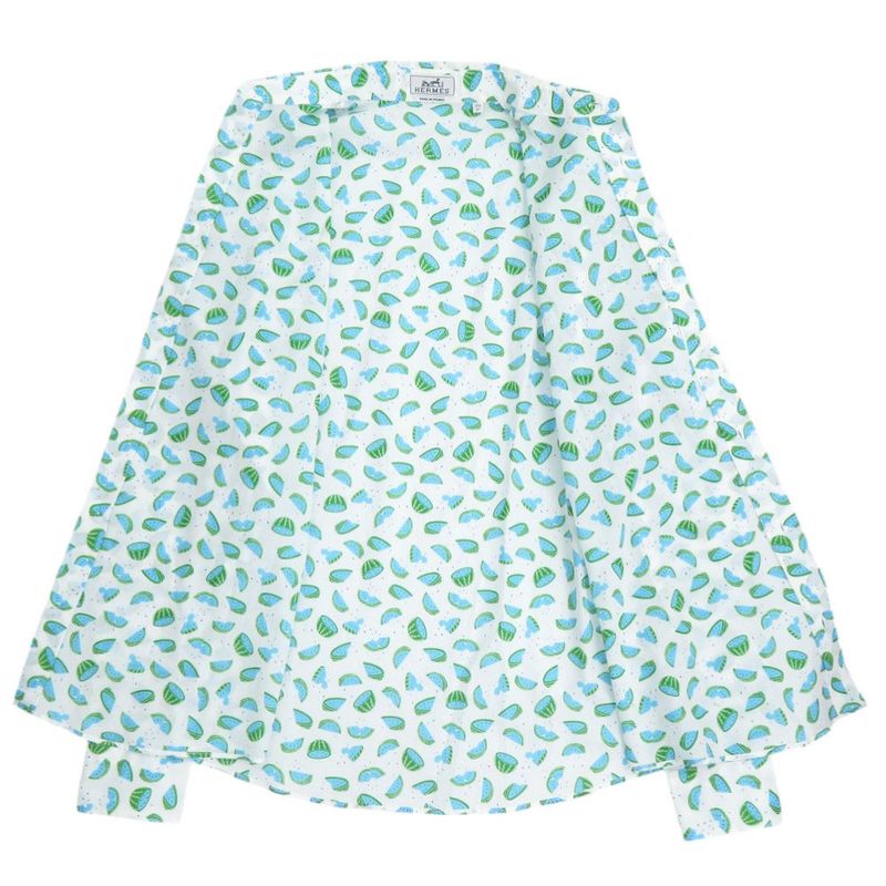 Hermes Watermelon Pattern Size 37 Cotton Multicolor Long Sleeve Shirt 1672