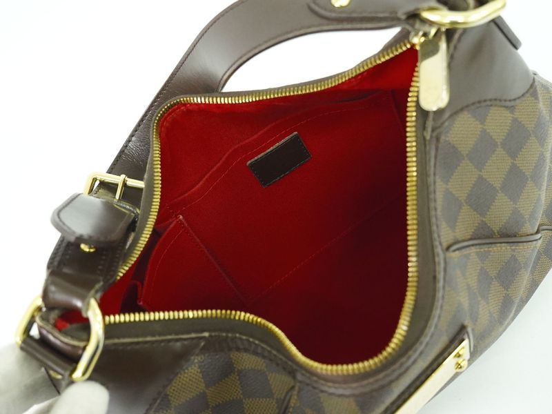 Authentic Louis Vuitton LV Thames GM Damier Ebène Shoulder Bag Brown N48181