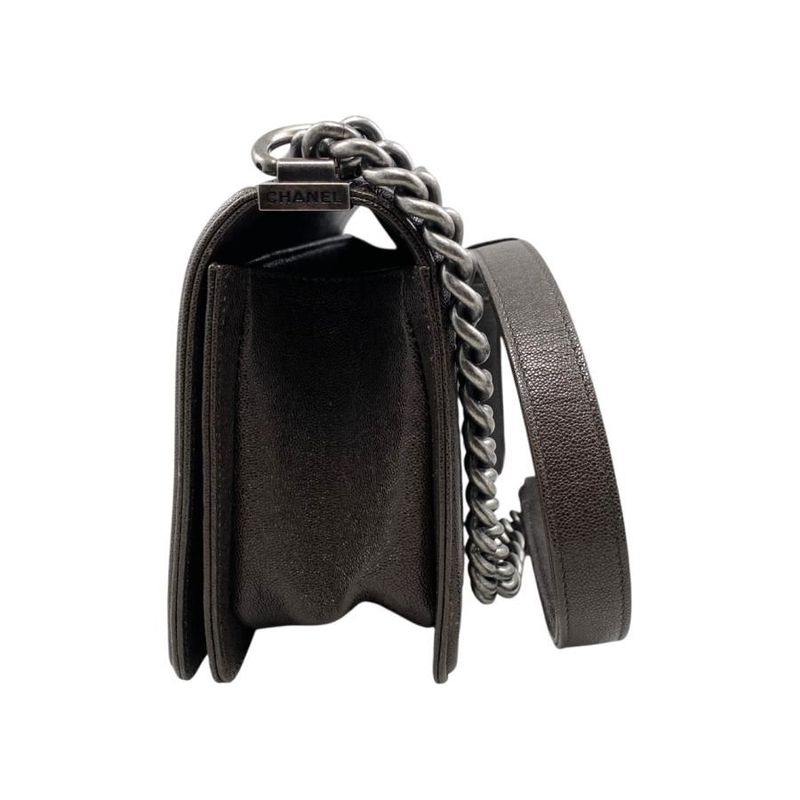 Chanel Boy Chanel Shoulder Bag Chain Bag A67086 Matelasse Caviar Skin Coco Dark