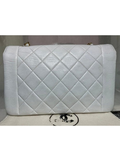 Chanel Diana Medium Single Flap Quilted Lambskin Bag White