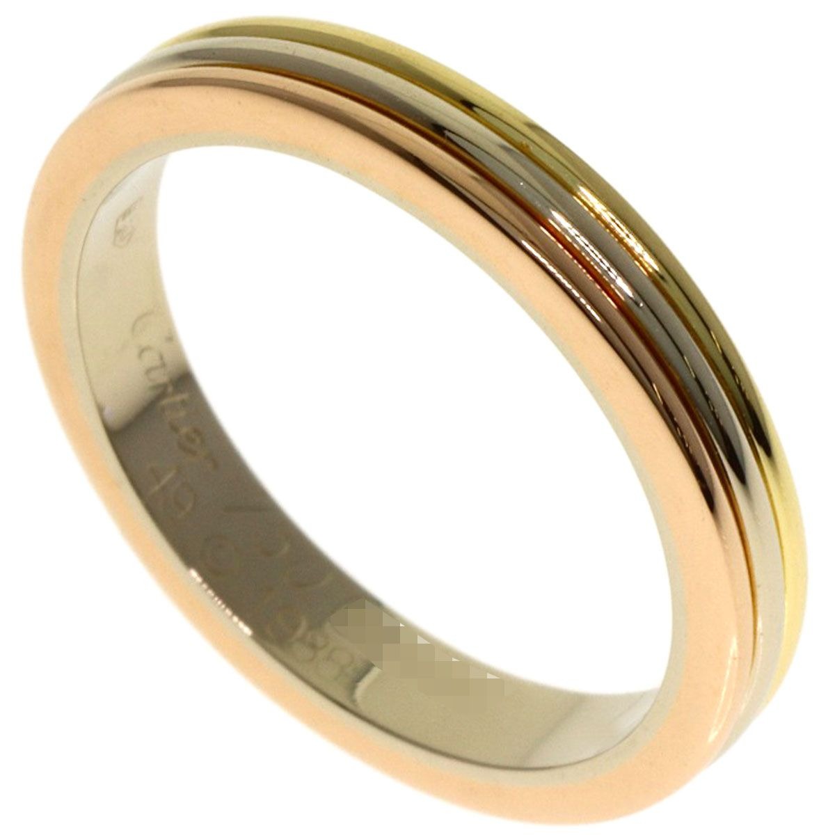Cartier Three Color 49 Ring 18K Yellow Gold White Pink