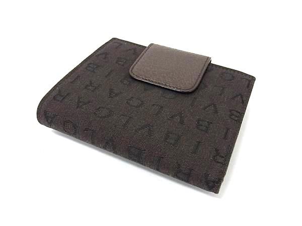 Bvlgari Logomania Canvas And Leather Bifold Wallet Billfold Brown Fu2105