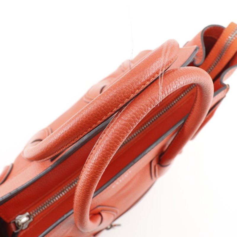 Celine Luggage Micro Shopper Leather Red Ladies Handbag