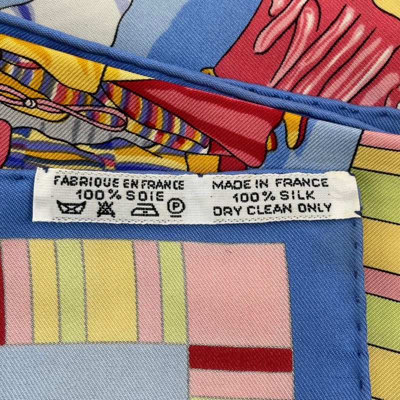 Hermes Carre 90 Prieres AU VENT Prayer In The Wind Silk Scarf Blue