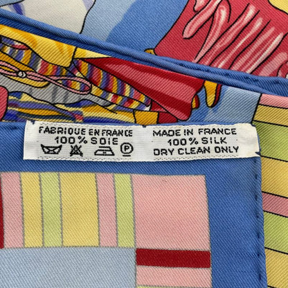 Hermes Carre 90 Prieres AU VENT Prayer In The Wind Silk Scarf Blue