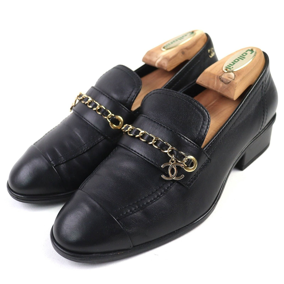 Chanel Leather Loafers with Coco Mark Charm