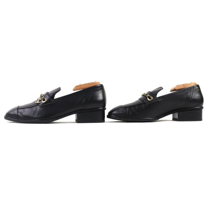 Chanel Leather Loafers with Coco Mark Charm — view 2