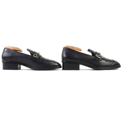 Chanel Leather Loafers with Coco Mark Charm — view 3