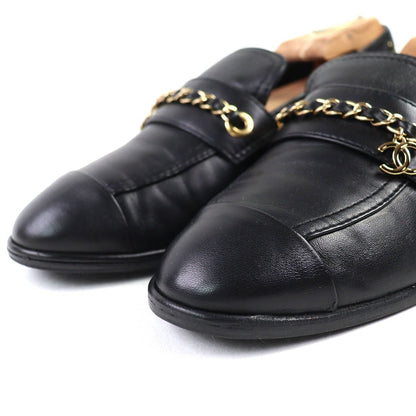 Chanel Leather Loafers with Coco Mark Charm — view 4