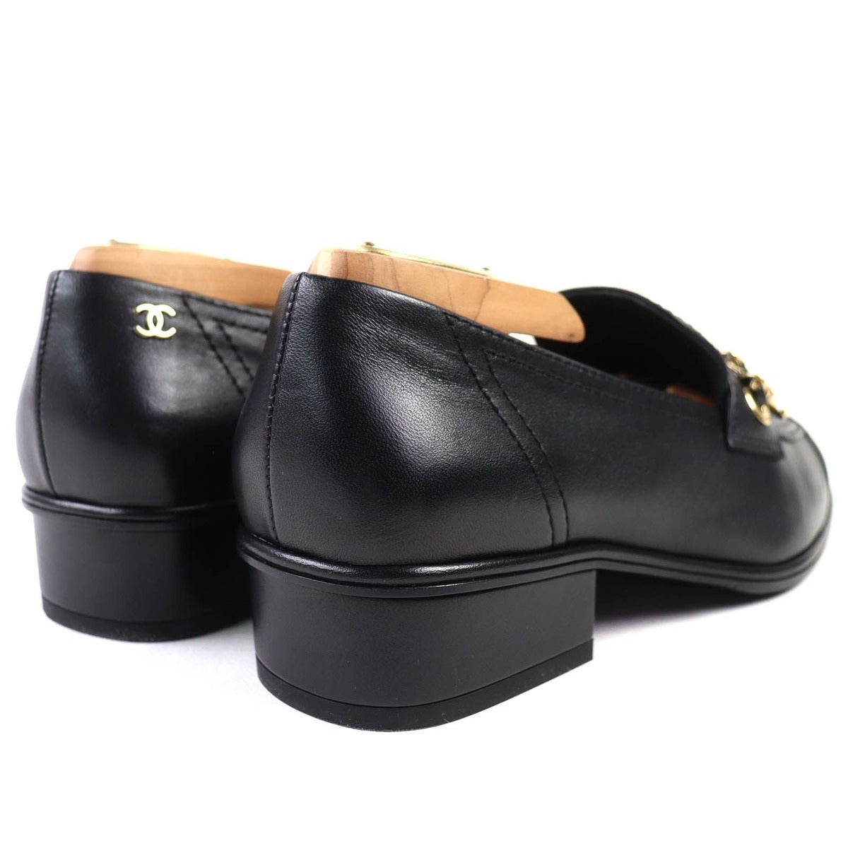 Chanel Leather Loafers with Coco Mark Charm — view 6