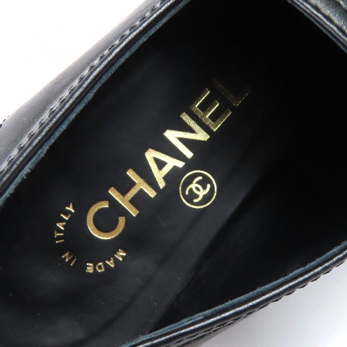 Chanel Leather Loafers with Coco Mark Charm — view 9