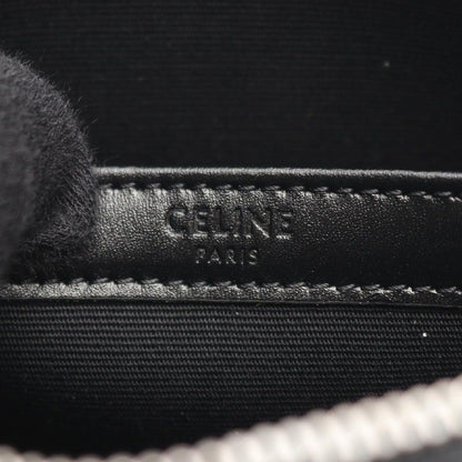 Celine Shoulder Bag Small Messenger Triomphe Black Canvas Leather — view 4