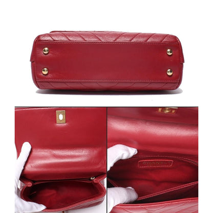 Chanel 2-Way Shoulder Bag Gold Stitch Chevron Top — view 3