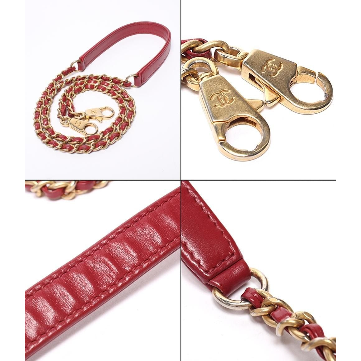 Chanel 2-Way Shoulder Bag Gold Stitch Chevron Top — view 9