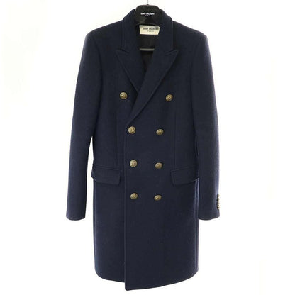 Saint Laurent Paris 13 AW Wool Melton Double Breasted Napoleon Chester Coat