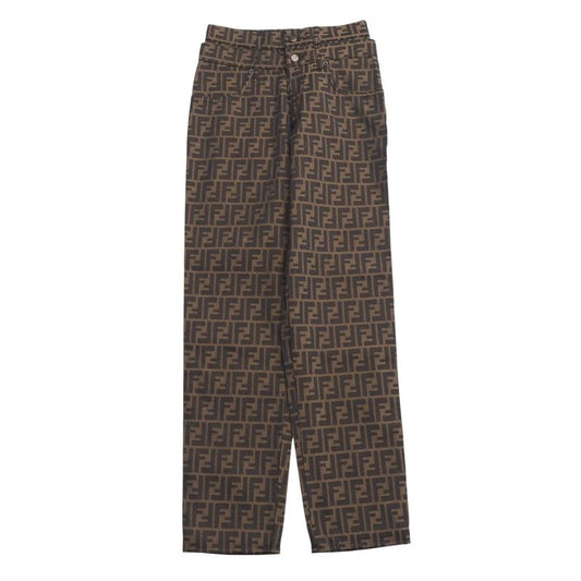 Fendi Vintage Pants Size 41(i) 27inch Double F Zucca Pattern Tapered Pants